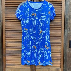 Adidas Blue Butterfly Print Dress